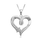 1/4 Ct. T.w. Diamond Heart And Flower Pendant Necklace