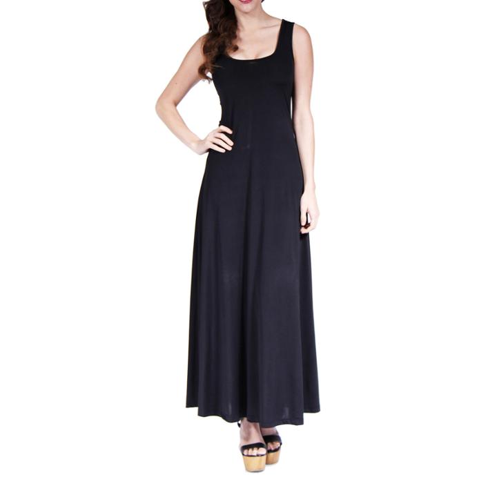 24/7 Comfort Apparel Scoop Neck Tank Maxi Dress