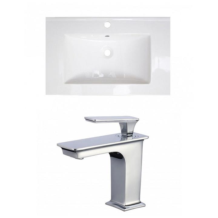 24-in. W 1 Hole Ceramic Top Set In White Color - Cupc Faucet Incl.