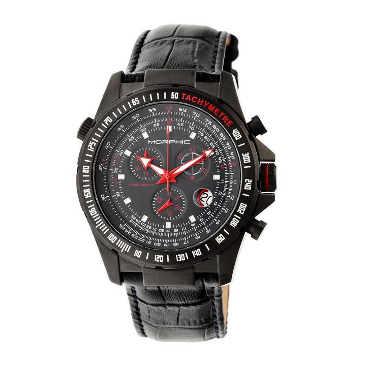 Morphic Unisex Black Strap Watch-mph3607