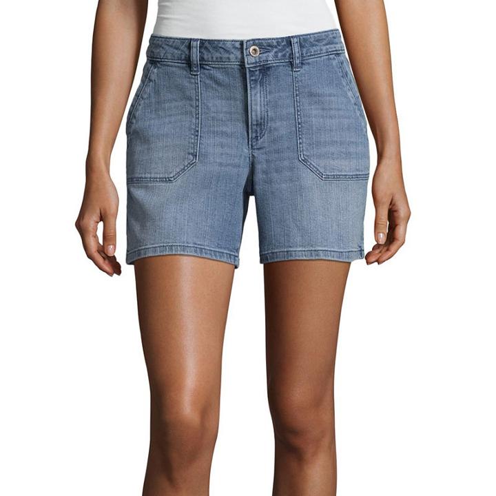 Liz Claiborne 5 Utility Denim Shorts