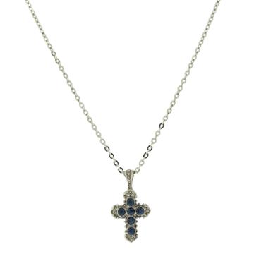 Symbols Of Faith Religious Jewelry Womens Blue Pendant Necklace