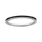 Personally Stackable Sterling Silver Black Enamel Stackable Ring