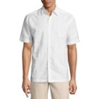Havanera Short Sleeve Floral Print Embroidered Button-front Shirt