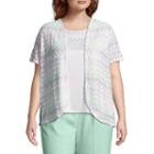 Alfred Dunner Roman Holiday Biadere Layered Blouse- Plus