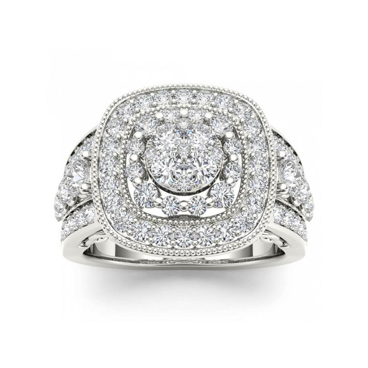 Womens 1 1/2 Ct. T.w. Round White Diamond 10k Gold Engagement Ring