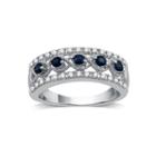 I Said Yes Womens 1/4 Ct. T.w. Blue Sapphire Platinaire Band