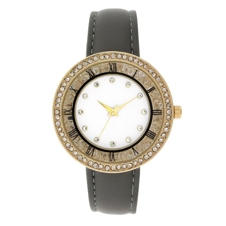 Geneva Womens Gray Strap Watch-18149