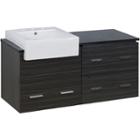 48.75-in. W Wall Mount Dawn Grey Vanity Set For 3h8-in. Drilling Black Galaxy Top