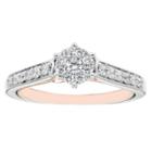 Enchanted Disney Fine Jewelry Womens 1/2 Ct. T.w. Genuine Round Diamond 10k Gold Engagement Ring