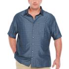 Van Heusen Air Rayon Poly Short Sleeve Grid Button-front Shirt-big And Tall