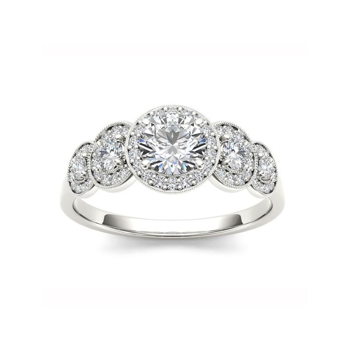 1 Ct. T.w. Round White Diamond 14k Gold Engagement Ring