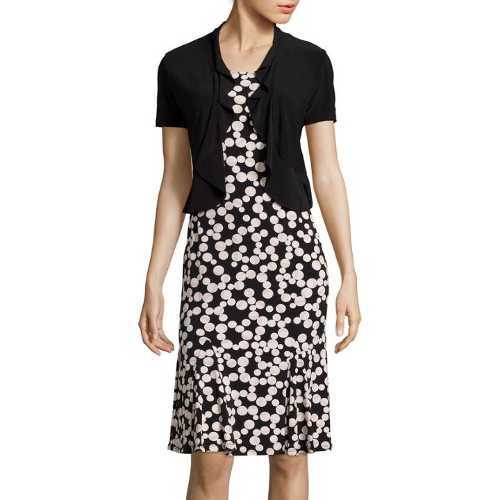Danny & Nicole Polka-dot Jacket Dress