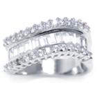 Sparkle Allure Womens Clear Cubic Zirconia Silver Over Brass Band