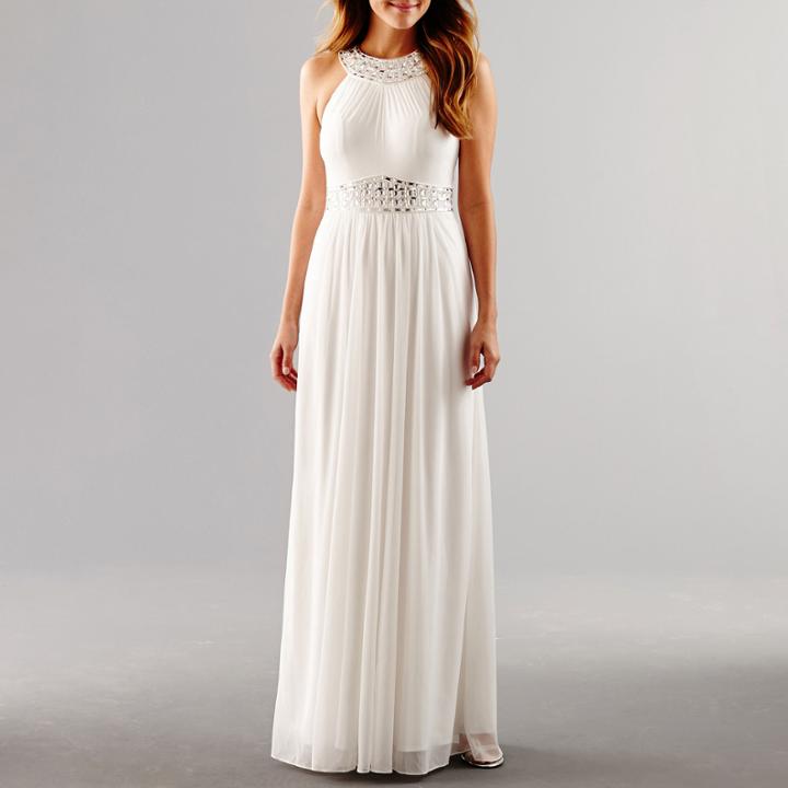 One By Eight Sleeveless Beaded Formal Gown