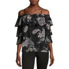 By & By 3/4 Sleeve Chiffon Dress Shirt-juniors