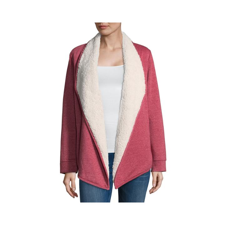 St. John's Bay Active Long Sleeve Sherpa Cardigan