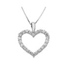 14k White Gold 1 Carat Diamond Igl Certified Heart Pendant With Chain