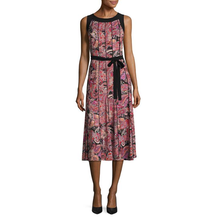 Perceptions Sleeveless Paisley Fit & Flare Dress
