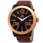 Joshua & Sons Mens Brown Strap Watch-j-103rgbr