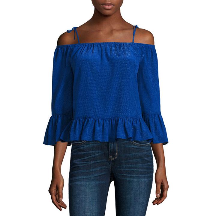 A.n.a Long Sleeve Peplum Top-talls