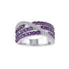 Genuine Amethyst And Lab-created White Sapphire Band