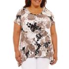 Lark Lane 0817 Must Haves Short Sleeve Scoop Neck T-shirt-womens Plus