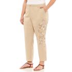 Liz Claiborne Chino Ankle Pant With Embroidery - Plus