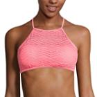 Arizona Mix & Match Black Crochet Halter High-neck Swim Top
