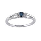 1/5 Ct. T.w. White And Color-enhanced Blue Diamond Ring