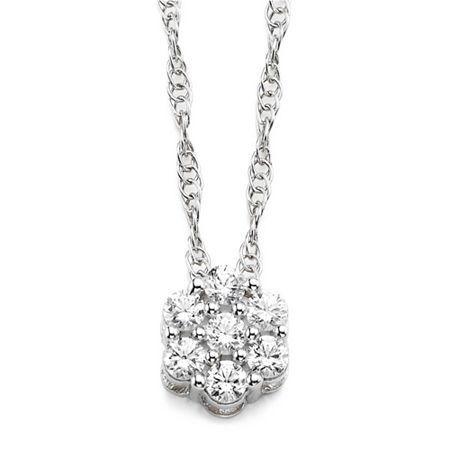 Diamond Blossom 1/5 Ct. T.w. Diamond Sterling Silver Cluster Pendant