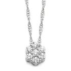 Diamond Blossom 1/5 Ct. T.w. Diamond Sterling Silver Cluster Pendant