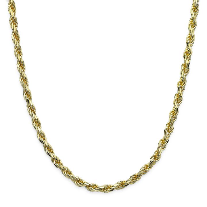 Made In Italy 18k Gold Over Sterling Silver Diamond-cut Rope Chain 24 Necklace