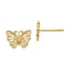 14k Gold 7mm Butterfly Stud Earrings