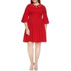 Danny & Nicole 3/4 Sleeve Fit & Flare Dress-plus