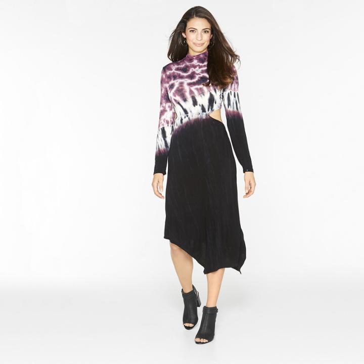 T.d.c Mockneck Cut Out Asymmetrical Dress