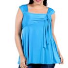 24/7 Comfort Apparel Side Tie Sleeveless Knit Tank Top-plus