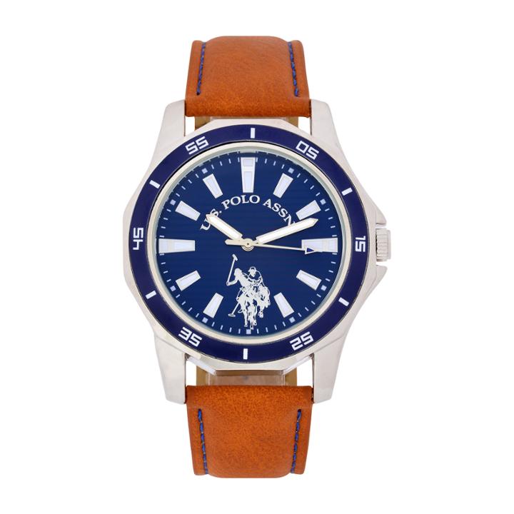 U.s. Polo Assn. Mens Orange Strap Watch-usc50467jc
