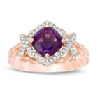 Womens 1/6 Ct. T.w. Genuine Purple Amethyst 10k Gold Cocktail Ring