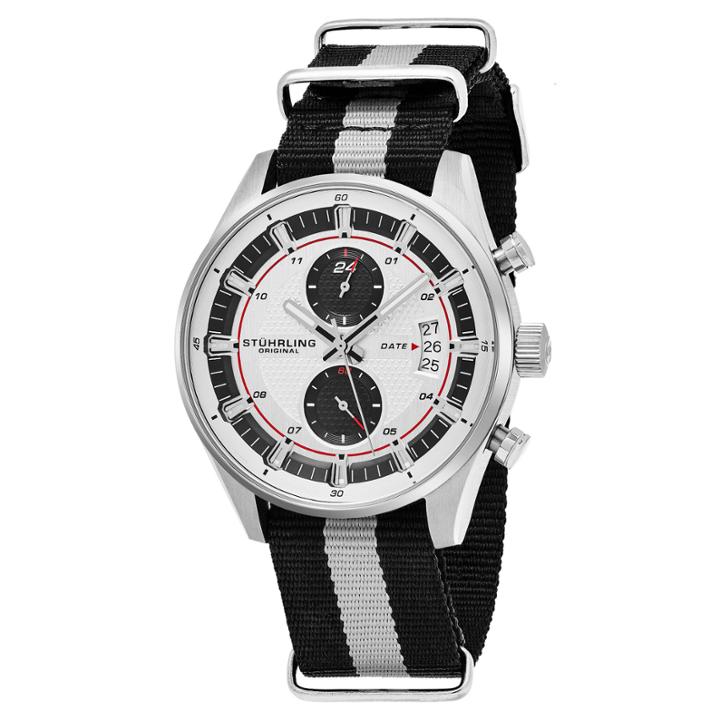 Stuhrling Mens Black Strap Watch-sp16359