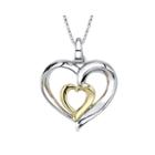 Inspired Moments&trade; Sterling Silver Sisters Heart Pendant Necklace