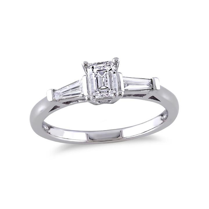 3/4 Ct. T.w. Emerald White Diamond 14k Gold Engagement Ring