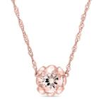 Womens Pink Morganite 10k Gold Pendant Necklace