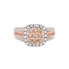 Limited Quantities! 7/8 Ct. T.w. Champagne Diamond 14k Rose Gold Over Silver Ring