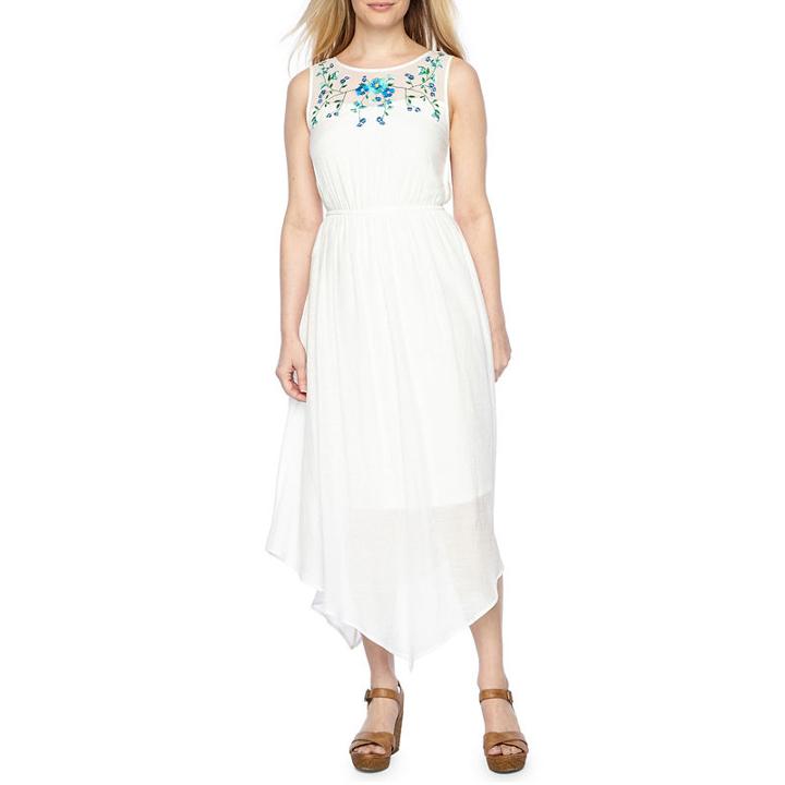 Byer California Sleeveless Embroidered Sundress-petites