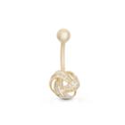 10k Yellow Gold Cubic Zirconia Knot Belly Ring