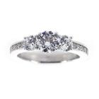 Diamonart Cubic Zirconia Sterling Silver 3-stone Ring