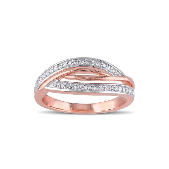 1/7 Ct. T.w. Diamond Rose Gold Over Silver Ring