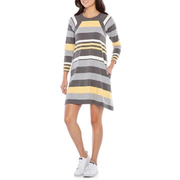 Rabbit Rabbit Rabbit Design Long Sleeve Trapeze Dress