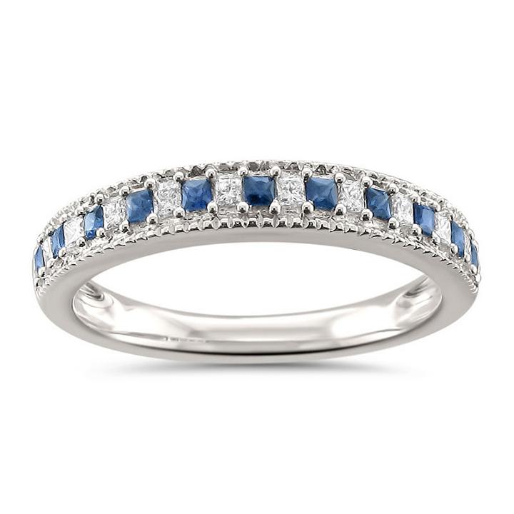 Womens 1/3 Ct. T.w. Blue Sapphire 14k Gold Wedding Band
